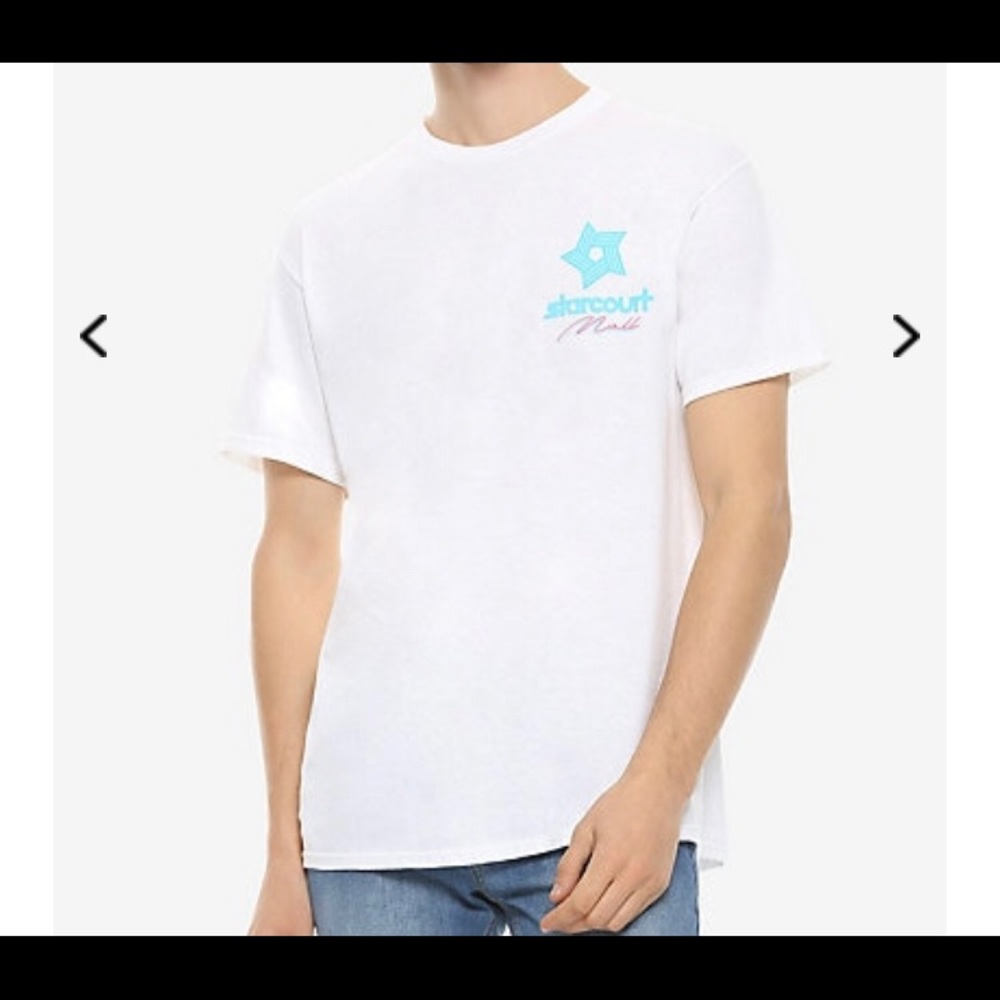 Hot Topic White and Blue Starcourt Mall Tee